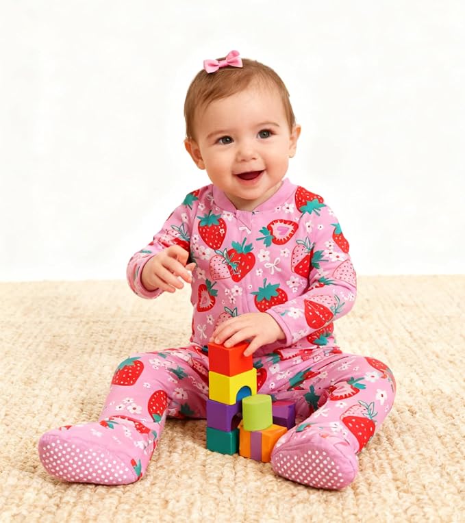 uideazone Baby Girls Footed Pajamas, Zip Sleeper - Image 2
