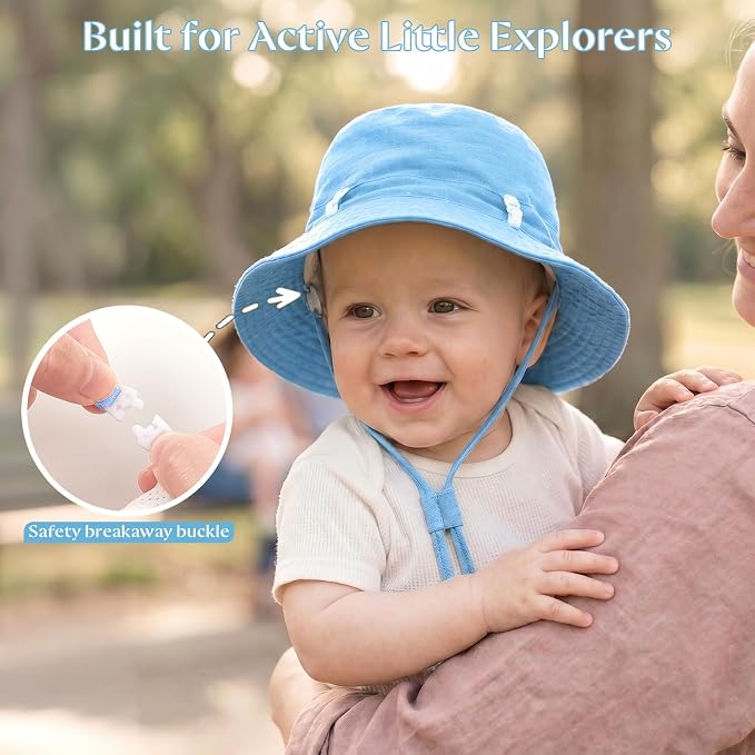 Play Tailor 2 Pack Newborn Baby Sun Hat Breathable Muslin Cotton Cap 0-24M | - Image 4
