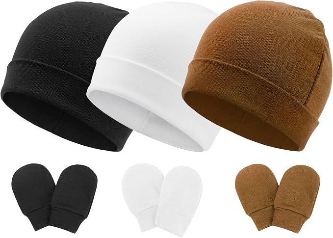 BQUBO Newborn Girls Hats Baby Hat and Mittens Set Infant Caps Bow Hospital by DRESHOW