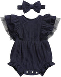 TITKKOP Ruffle Bubble Romper for Baby Girl | One-Piece Shorts Jumpsuit | Summer by TITKKOP