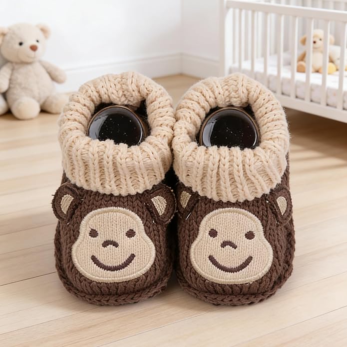 2 Pairs Baby Booties Newborn First Walkers Cozy Shoes Warm Knit Soft Booties - Image 4