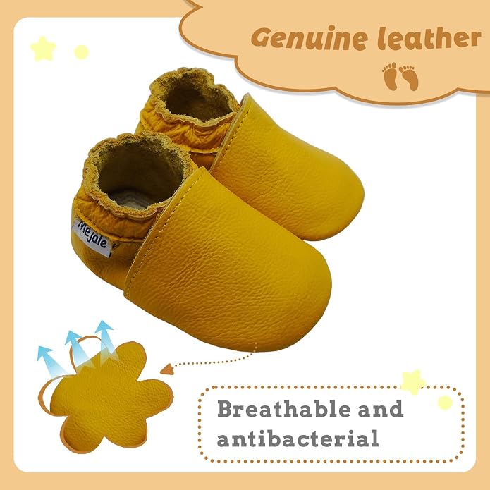 Mejale Baby Infant Toddler Shoes Slip-on Soft Sole Leather Moccasins Pre-Walkers - Image 3