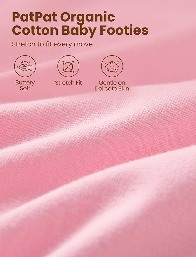 PATPAT Organic Cotton Baby Footie Pajamas - Image 4