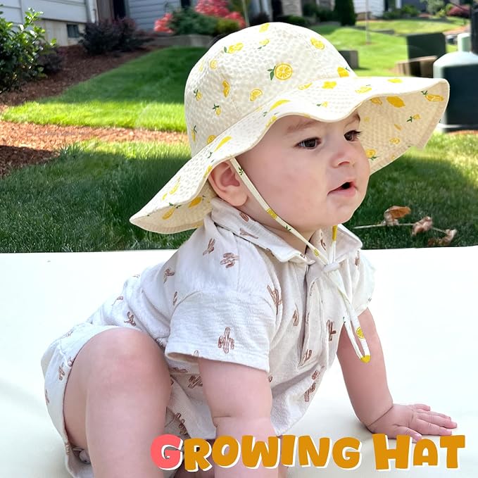 HONGTEYA Baby Sun Hat Wide Brim Adjustable Toddler Beach Bucket Hat | Soft - Image 5