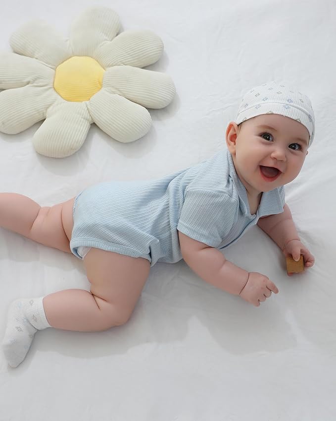 Baby Bodysuits Ribbed Mix Summer Newborn Boy Girl Clothes 5-pack | Multiple - Image 5