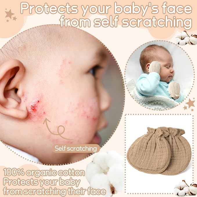 Baby Mittens Newborn No Scratch 0-6 Months - Image 3