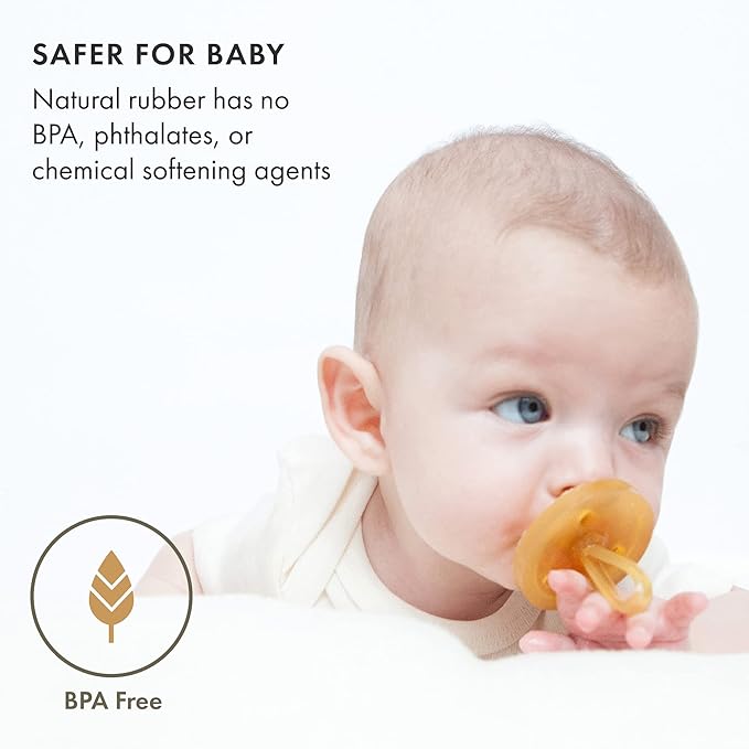 Natursutten Pacifiers 12-18 Months - 1-Pack Original Shield Round Nipple Natural Rubber Safe & Soft BPA-Free Pacifiers for Breastfeeding Babies - Newborn Pacifiers Made in Italy