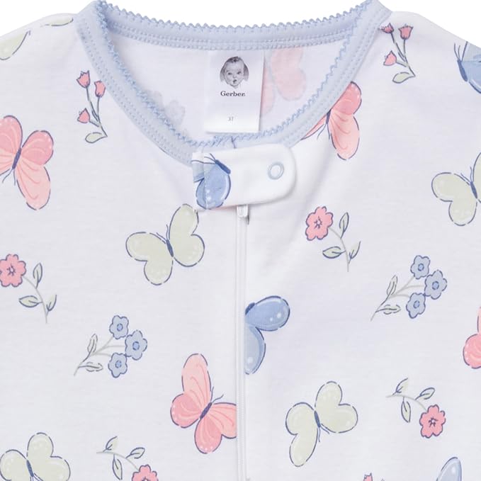 Gerber Baby Girls 2-Pack Footed Pajamas - Image 4