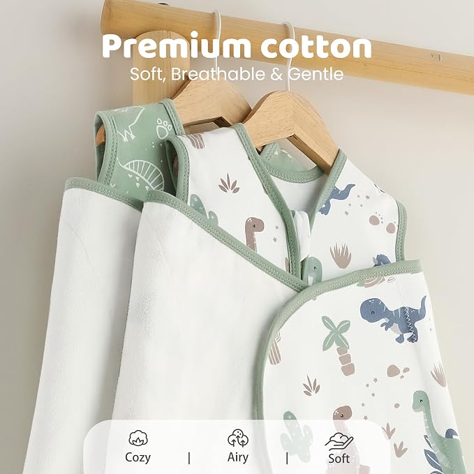 Baby Swaddle 3-6 Months, Cotton Transitional Swaddle Sack | Quiet hook-and-loop - Image 7