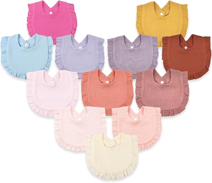 Organic Cotton Muslin Baby Bibs by DOSMINE