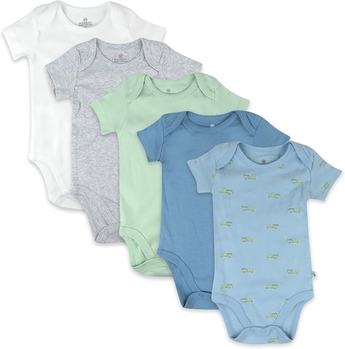 HonestBaby 5-pack Short Sleeve Bodysuits One-piece 100% Organic Cotton by HonestBaby