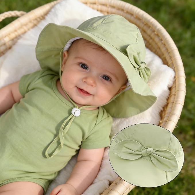 Baby Girl Sun Hat Kids Summer Beach Wide Brim Hats Toddler Bucket Hat - Image 4