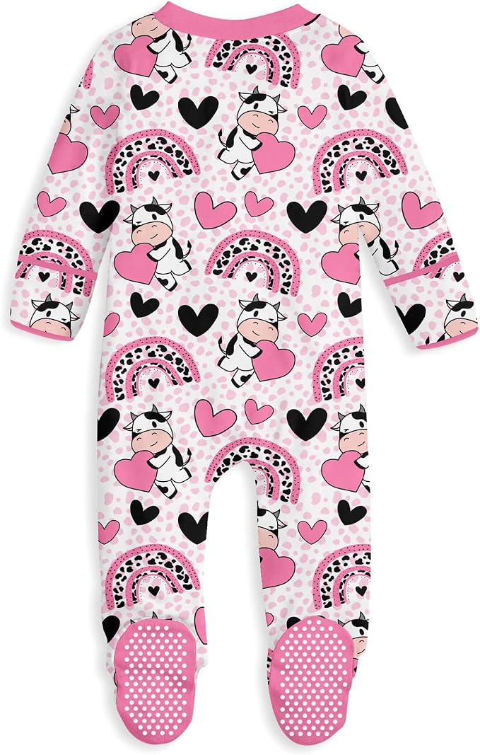 uideazone Baby Girls Footed Pajamas, Zip Sleeper - Image 2