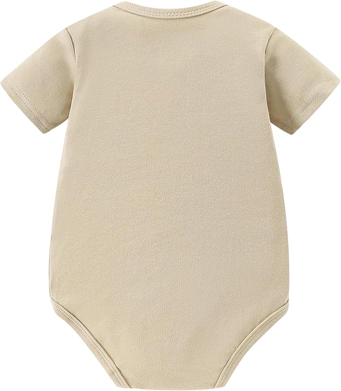 AIWUHE Unisex-Baby Short Sleeve Bodysuits Cotton One-piece Boy Girl Summer - Image 2