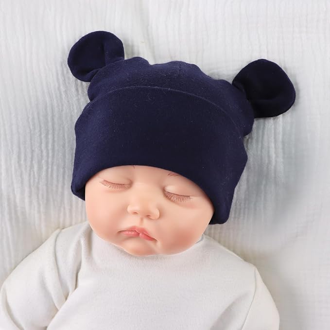 Pesaat Newborn Hospital Hat 0-12Months Preemie Boys Girls Beanie Solid Infant - Image 4