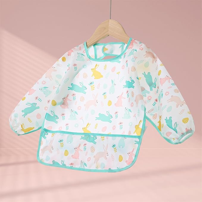 3 Pcs Waterproof Long Sleeves Baby Bibs Weaning Smock Bib 3-24 Months - Image 5