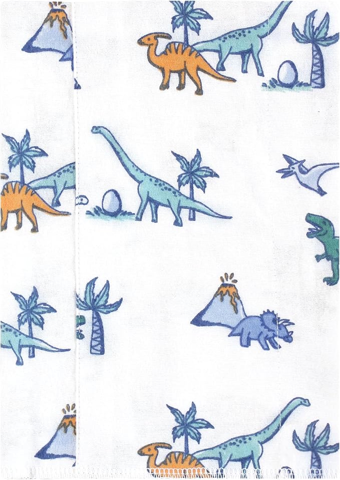 Luvable Friends Hudson Baby Flannel Burp Cloths 7pk, Dino Garden - Image 2