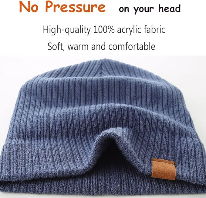 Moon Kitty 2PCS Baby Beanie Soft Toddler Beanie Warm Knitted Infant Winter Hats for Baby Boys