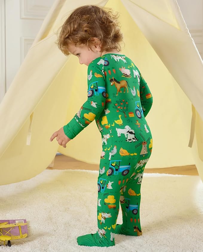 babee Reshinee Bamboo Viscose Baby Footie Pajama, Zipper Sleeper Boys Girls - Image 8