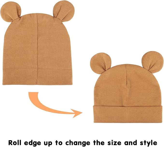 DRESHOW BQUBO 4 Pieces Baby Beanie Newborn Toddler Soft Cute Knit Hat Hospital - Image 7
