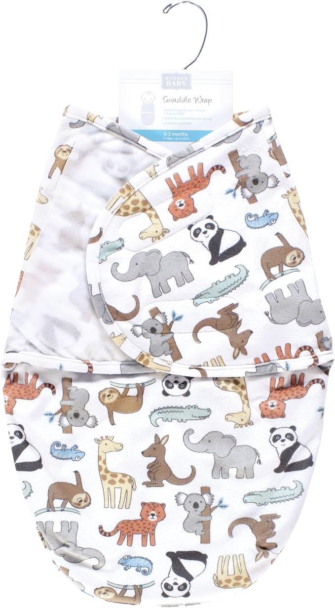 Hudson Baby Unisex Baby Plush Faux Fur Swaddle Wrap - Image 2
