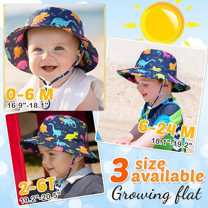 Baby Sun Hat Kids Summer Sun Protection Toddler Bucket Hat Wide Brim Adjustable - Image 7