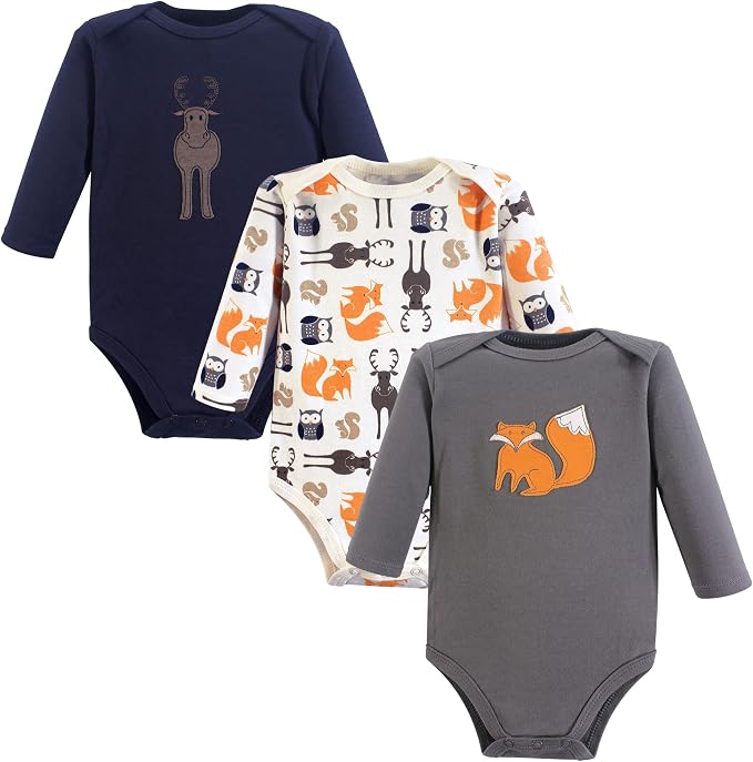 Hudson Baby baby-boys Cotton Long-sleeve Bodysuits 3-pack by HudsonBaby