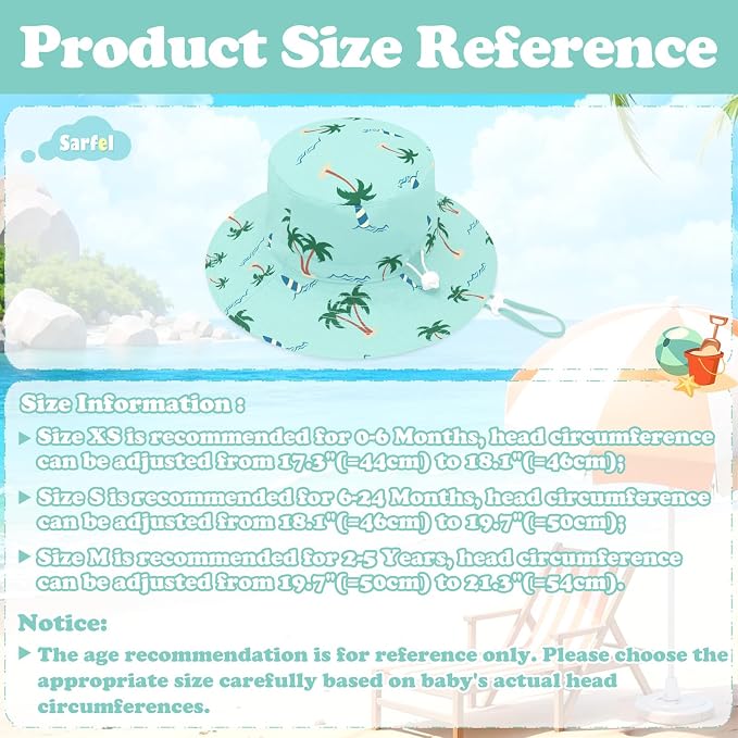 Sarfel Baby Sun Hat Summer Baby Boy Hats UPF 50+ Sun Protection Toddler Hat - Image 7