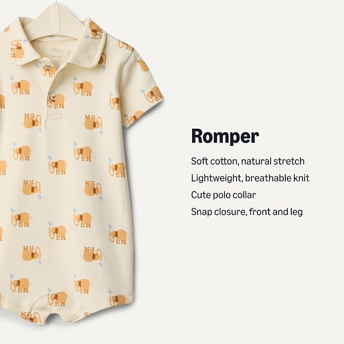 Amazon Essentials x Sofia Grainge Baby Boys' Short Sleeve Cotton Romper - Image 3