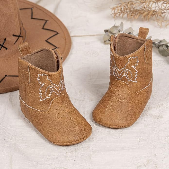 Meckior Baby Girls Cowboy Tassel Boots Side Zipper Moccasins Soft Bottom - Image 4