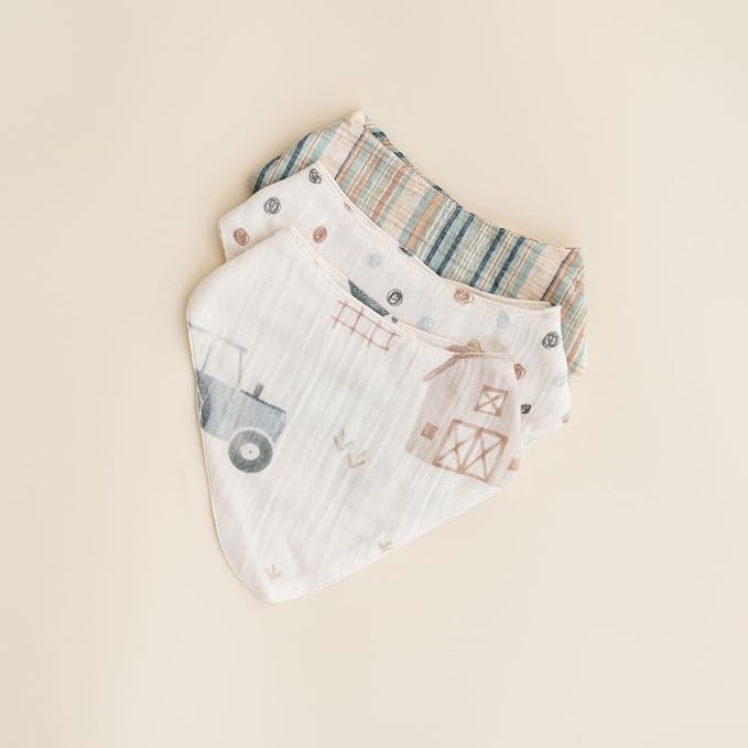 Crane Baby Soft Baby Bib Set, 100% Cotton Muslin Baby Bibs, Soft and Absorbent - Image 3
