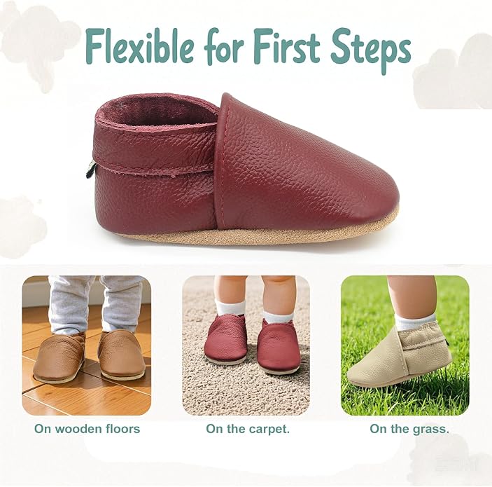 Genuine Leather Baby Booties Soft Sole Toddler Walking Shoes - Image 6
