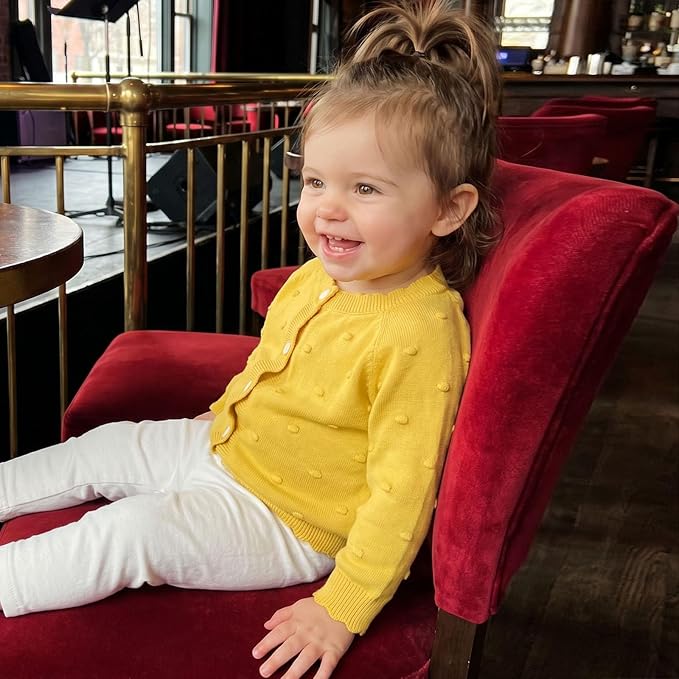 BULINGNA Toddler Baby Girl Cardigan Sweater Long Sleeve Button Down Knit - Image 6