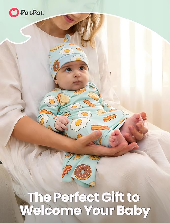 PATPAT Baby Sleeper Gown with Hat - Image 2
