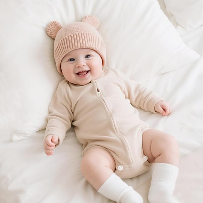Hadetoto Cotton Baby Beanie Winter Knitted Hat - Image 2