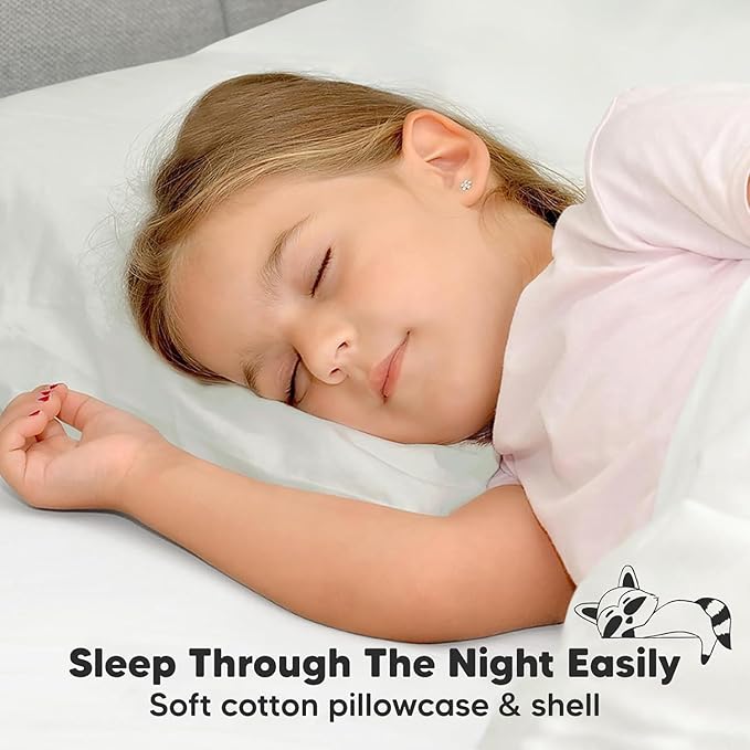 KeaBabies Toddler Pillow with Pillowcase, Jumbo 14X20 - Soft Organic Cotton Toddler Pillows for Sleeping - Machine Washable - Perfect for Travel, Toddler Bed Set (Pearl Gray)