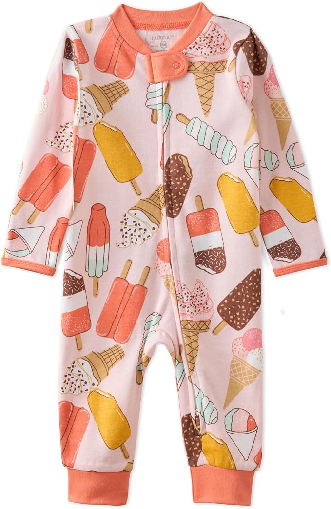 Butterblu Shadow Sleep & Play 100% Cotton Footless Two Way Zip Front PJs by Butterblu