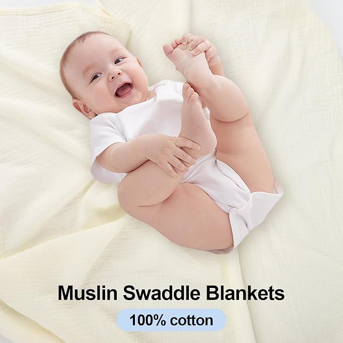 3 Pack Muslin Swaddle Blankets - Image 5