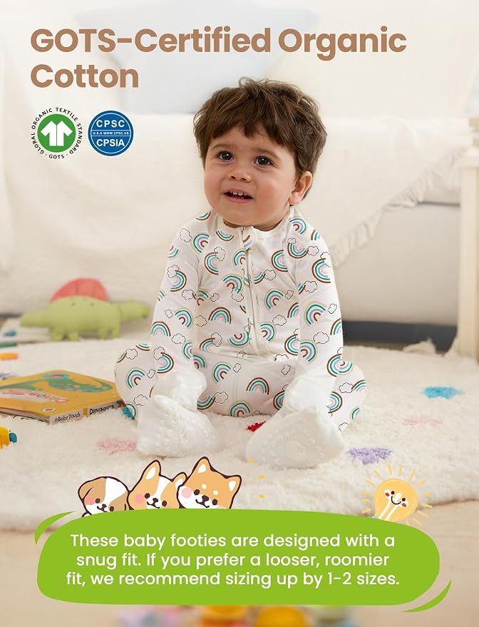 PATPAT Organic Cotton Baby Footie Pajamas - Image 2