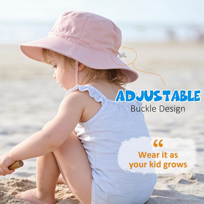 Baby Toddler Sun Hat, Boys Girls Adjustable Bucket Hat - Image 6