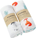 POMISO Muslin Swaddle Blankets for Boys & Girls, Newborn Receiving Blankets by POMISO