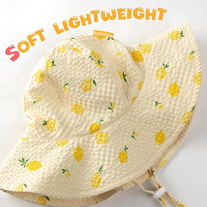 HONGTEYA Baby Sun Hat Wide Brim Adjustable Toddler Beach Bucket Hat | Soft - Image 4