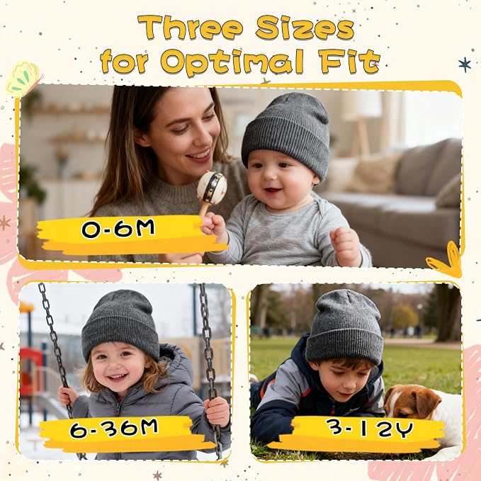 ZOORON Toddler Beanie Baby Kids Beanies Warm Winter Hat Knit Skull Cap - Image 2