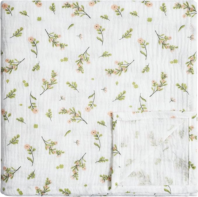 Meracorallo Muslin Swaddle Blanket, 100% Cotton Receiving Blanket, Flower | by Meracorallo