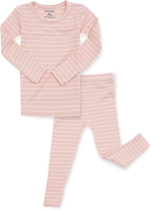AVAUMA Stripe Pattern Baby Boys Girls Pajama Set Kids Toddler Snug fit Ribbed by AVAUMA