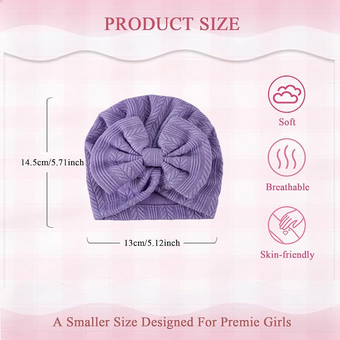 Newborn Baby Girl Hats Mittens Set Cotton - Image 7
