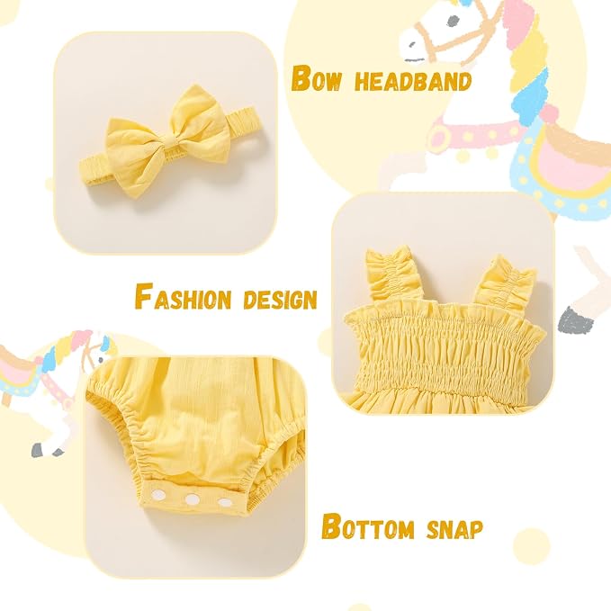 YOUNGER TREE Baby girl Romper Infant Summer Clothes Ruffle Sleeveless One Piece - Image 5
