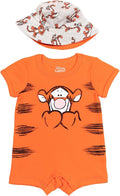 Disney Baby Boys' 2-Piece Romper and Bucket Hat Set Newborn to Infant by Disney