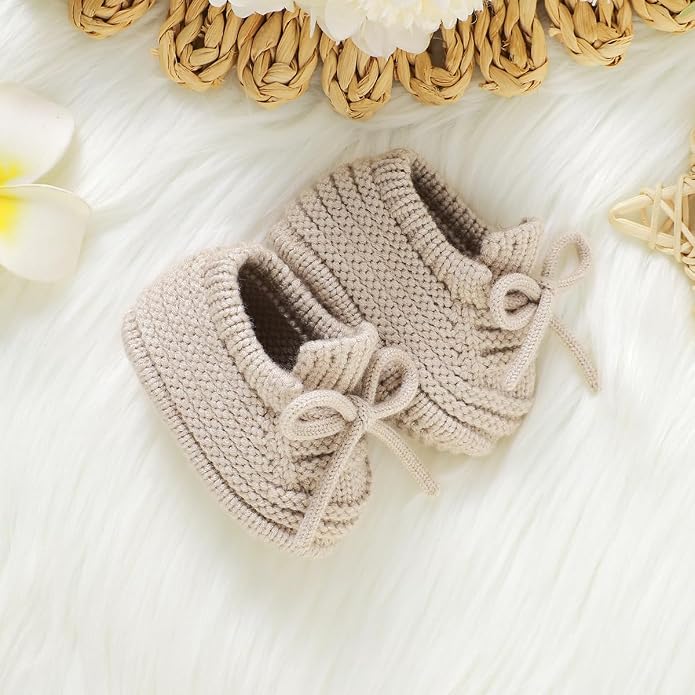 Neiwech Baby Booties Newborn Cozy Soft Warm Knitted Crib Shoes - Image 5