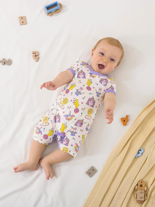 GUISBY Baby Rayon Romper Pajamas, 0-24M | Silky Soft Feel，Snap Closure，Footless - Image 5
